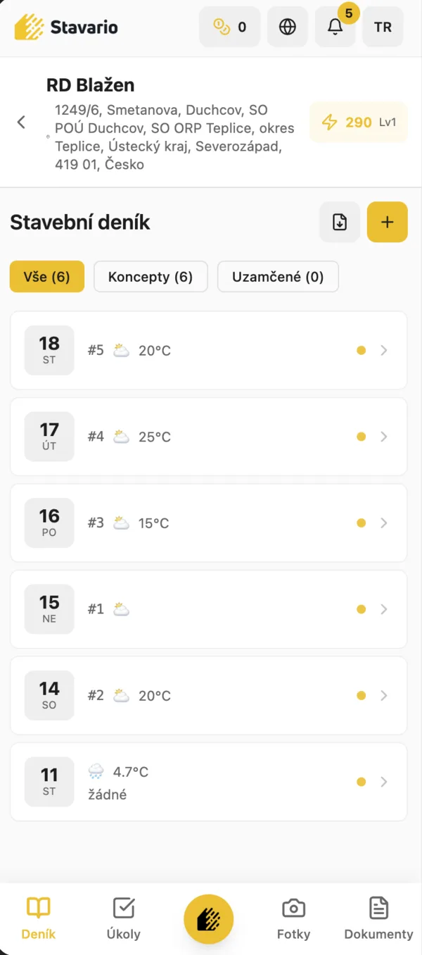 Stavario, digitální stavební deník